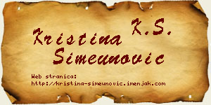 Kristina Simeunović vizit kartica